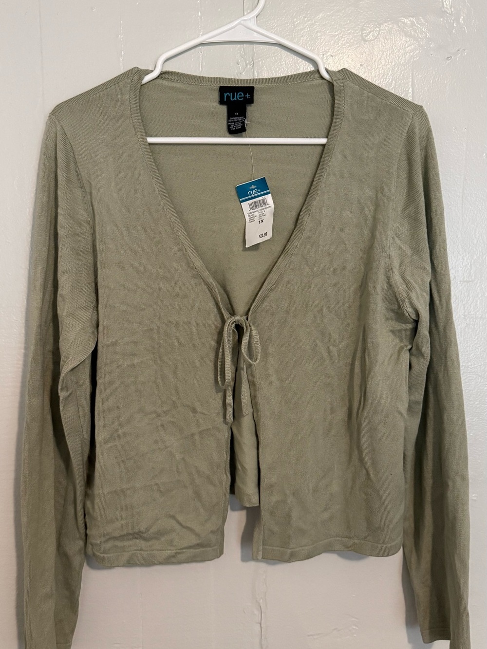 Rue21 Olive Sage Tie-Front Lightweight Cardigan